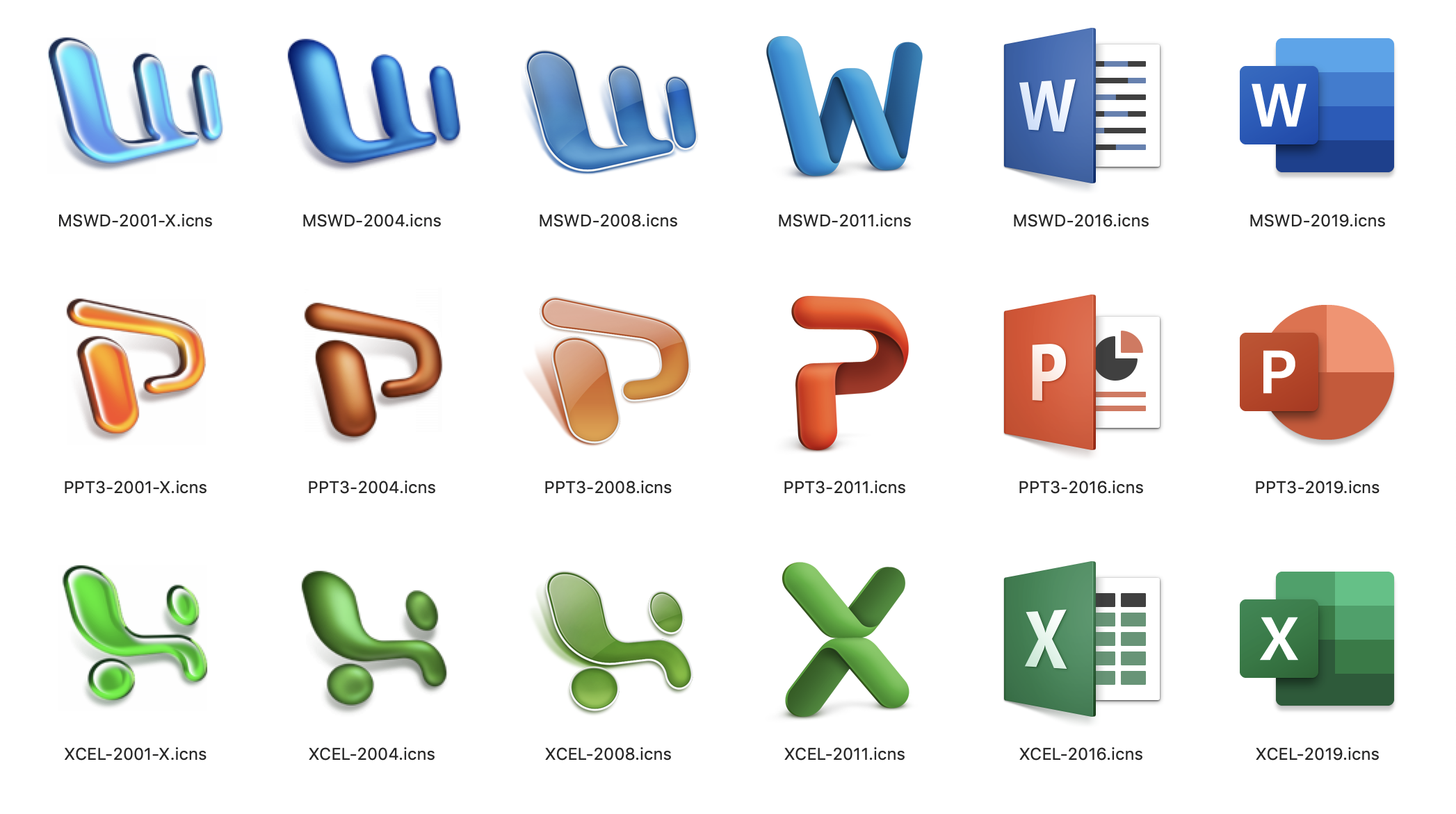 Office for OS X icons (original)